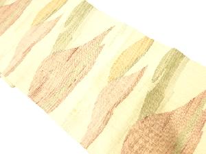 アンティーク　手織り紬山並模様織出し名古屋帯